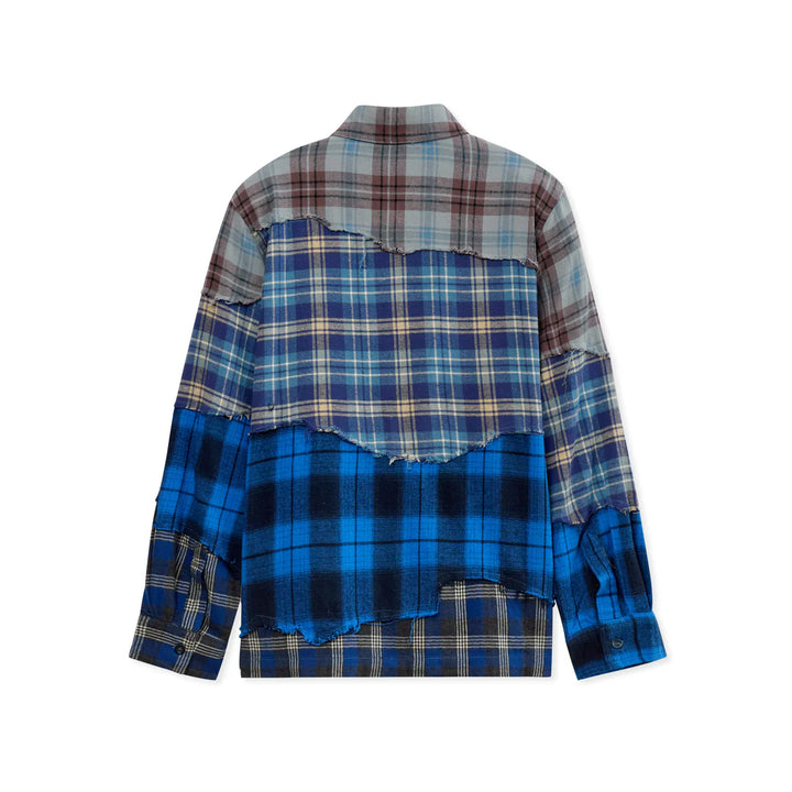 Face Patchworked Flannel Shirt