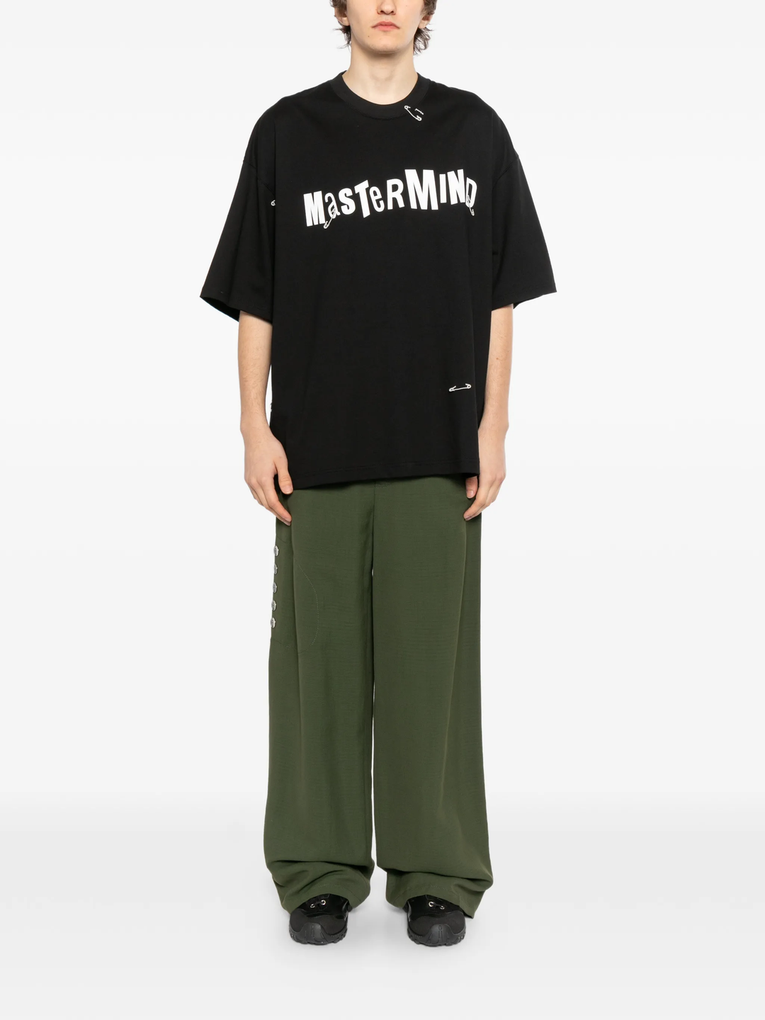 MASTERMIND Boxy Fit Safety Pin Tee