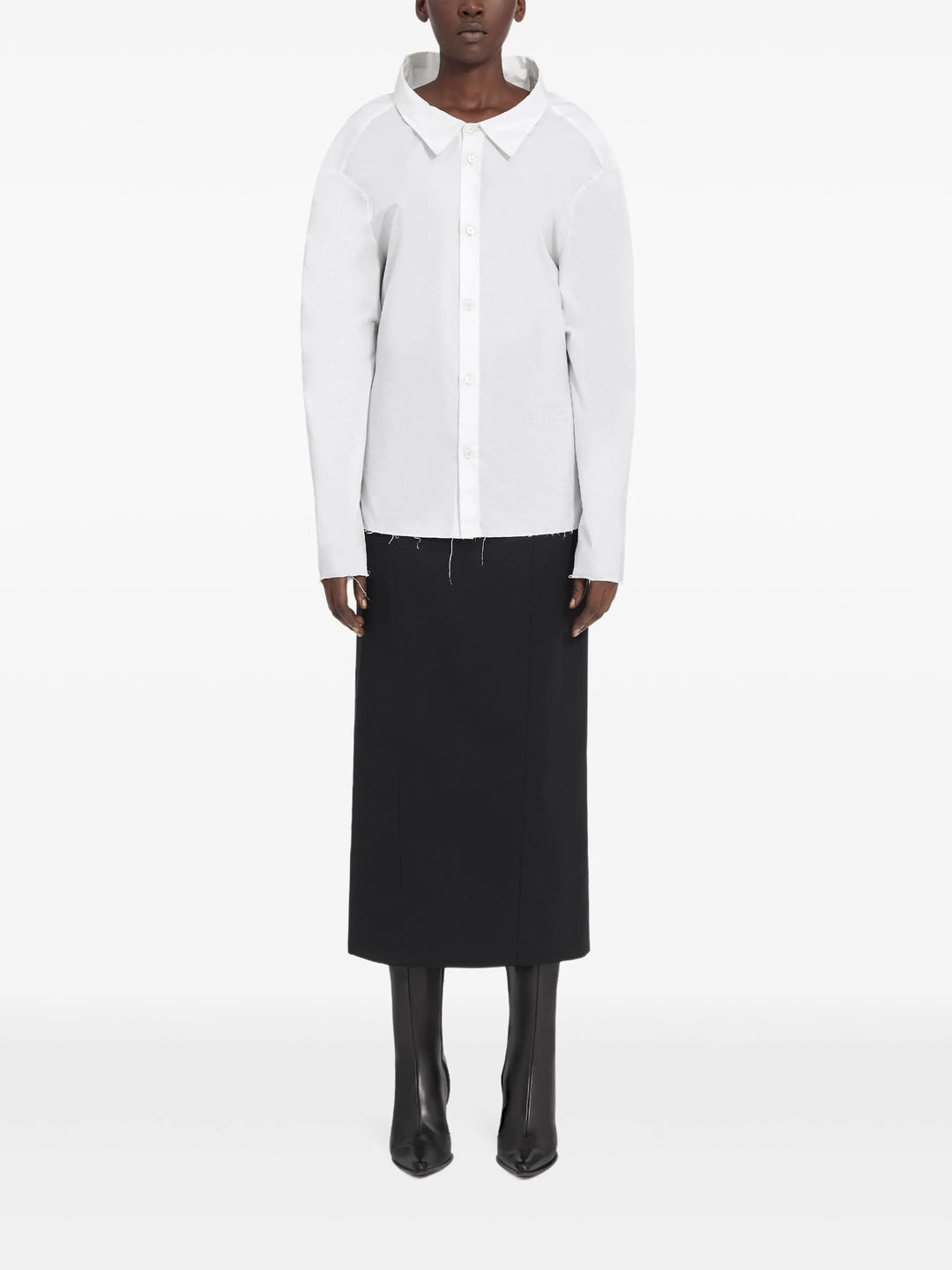Long-Sleeved Cotton Poplin Shirt