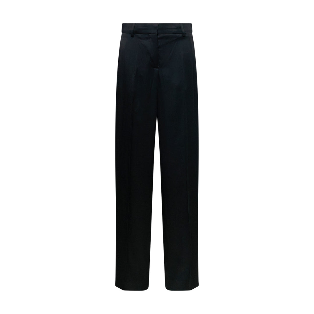 Satin Dropped Waist Straight Pants
