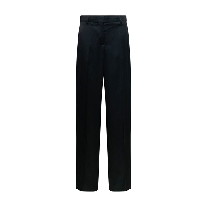 Satin Dropped Waist Straight Pants