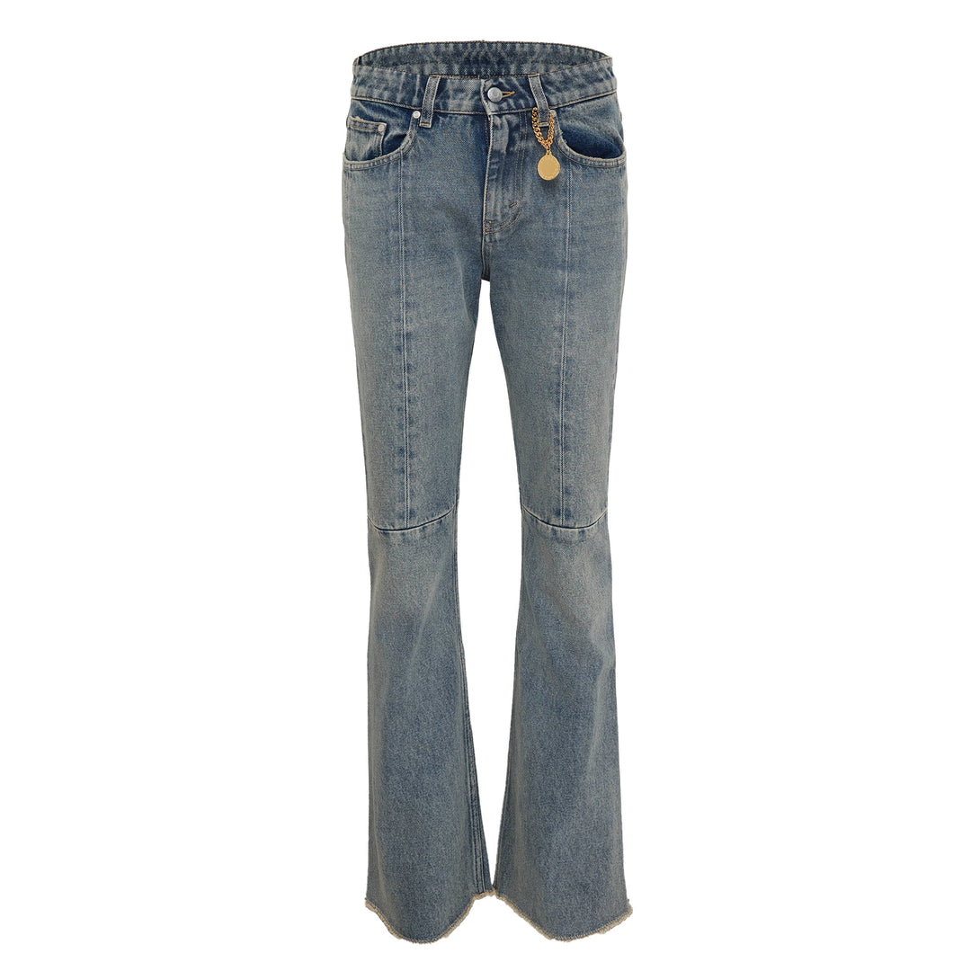 Mid Blue Kick Flare Jeans