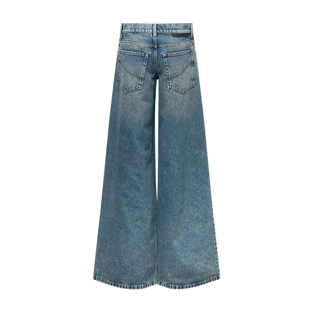 Laced Denim Wide Leg
