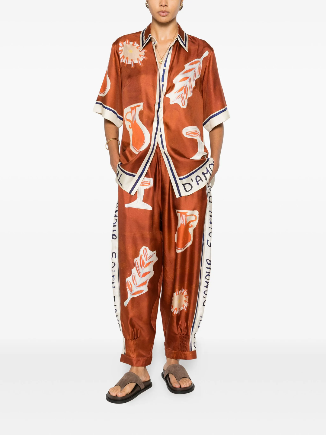 Soleil D'Amour Tapered Silk Pant