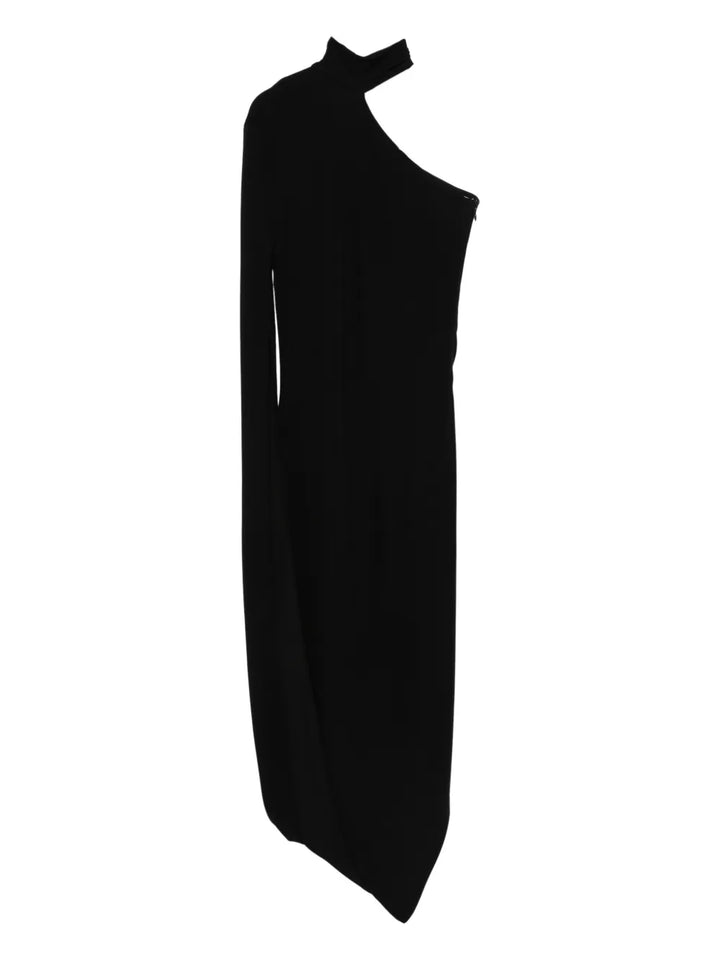 Asymmetric Midi Dress With Drape