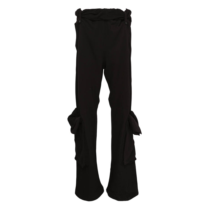 Rolled Waist Sweat Cargo Pants