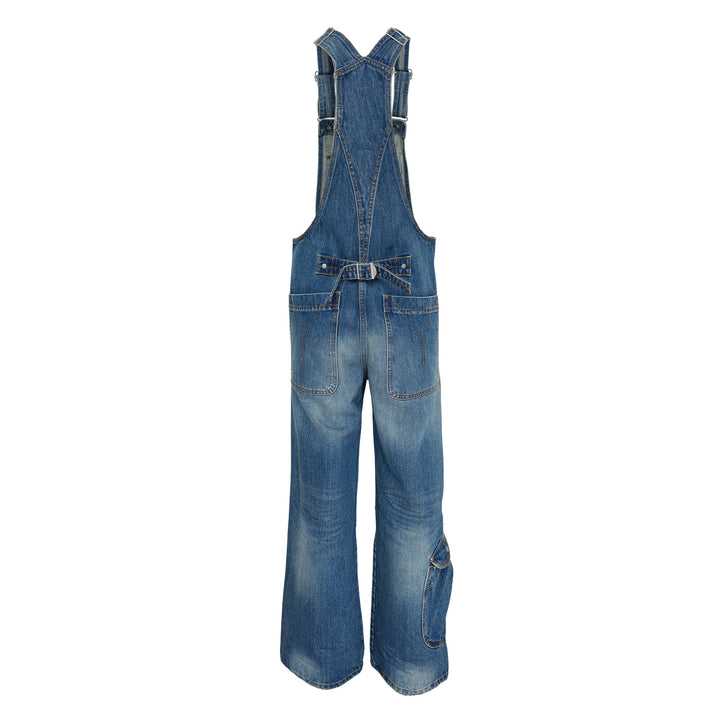 Cargo Pocket Denim Overalls