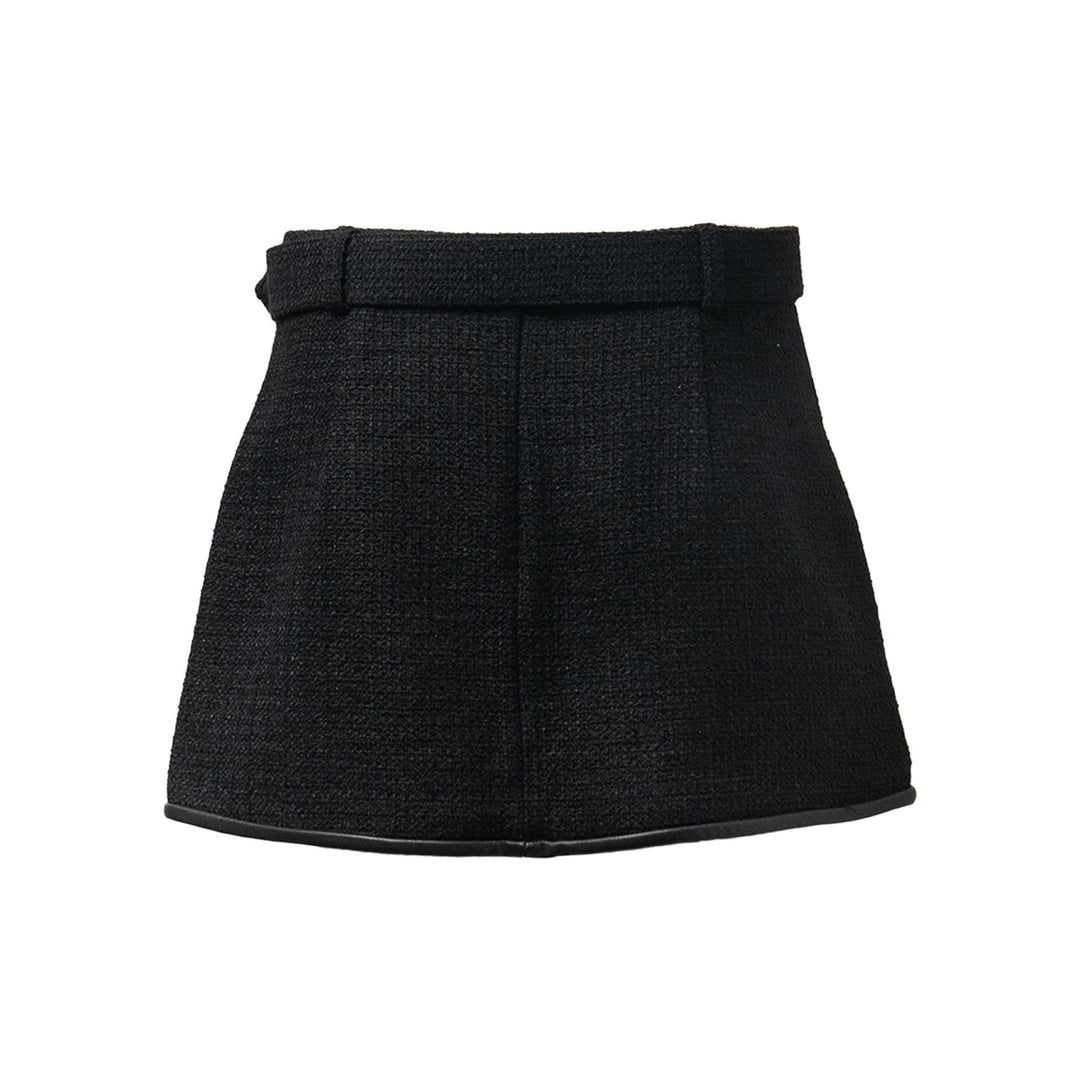 Black Boucle Mini Skirt