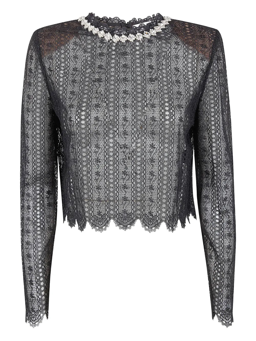 Black Organza Lace Top
