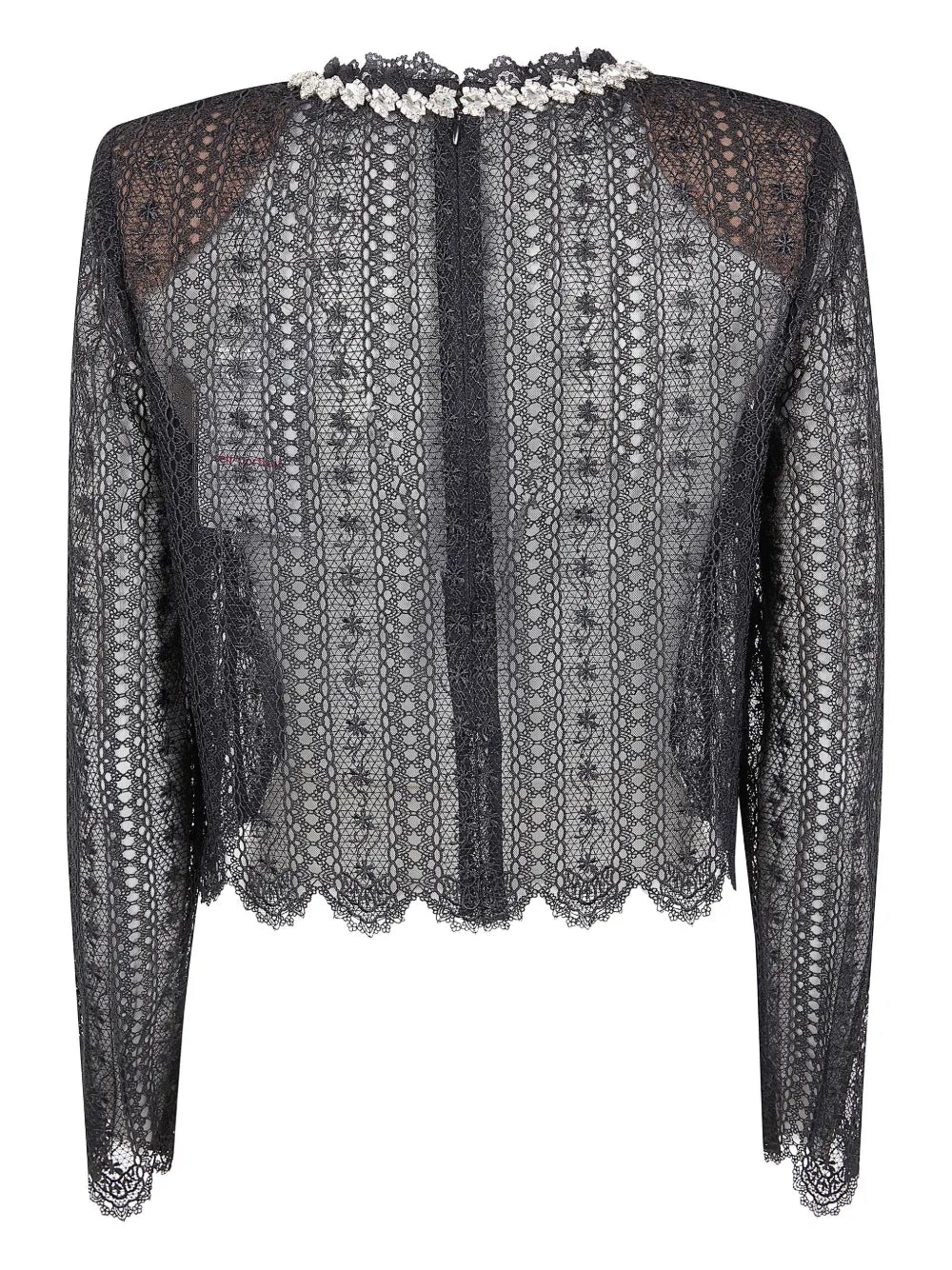 Black Organza Lace Top