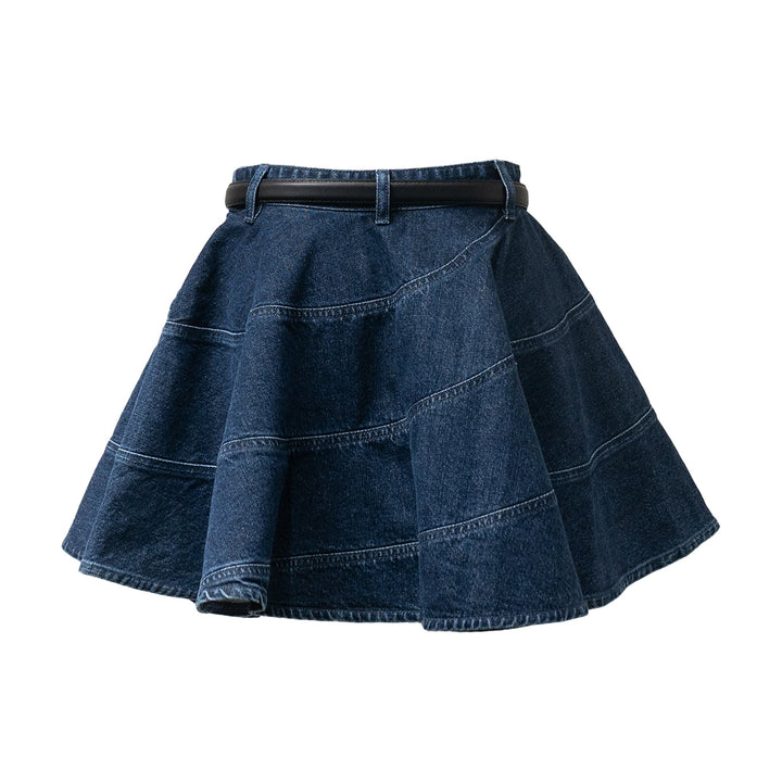 Flared Denim Mini Skirt