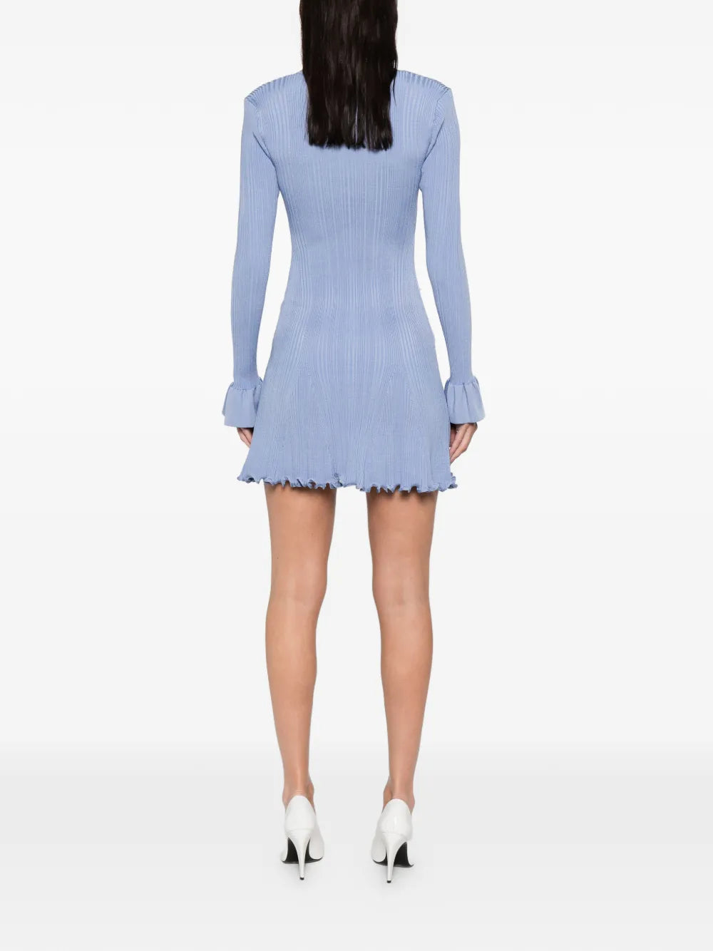 Blue Pearl Trim Knit Mini Dress