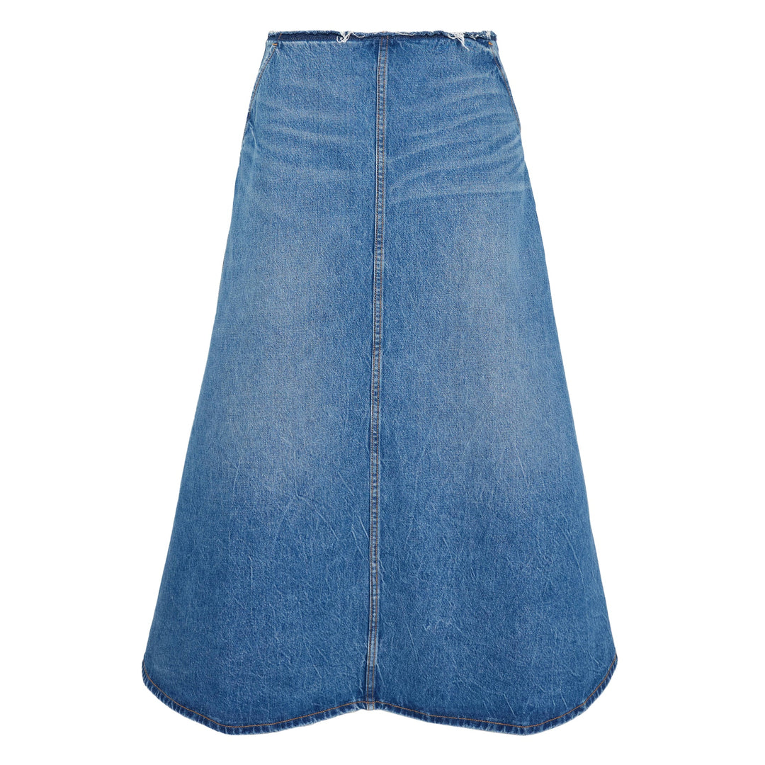 A-Line Denim Skirt Midi