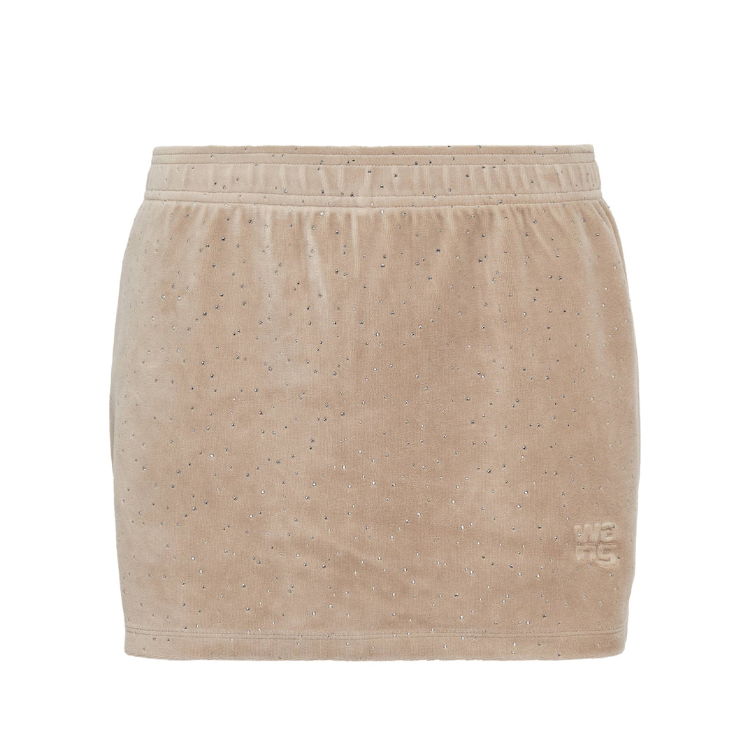 Crushed Velour Mid-Rise Mini Skort