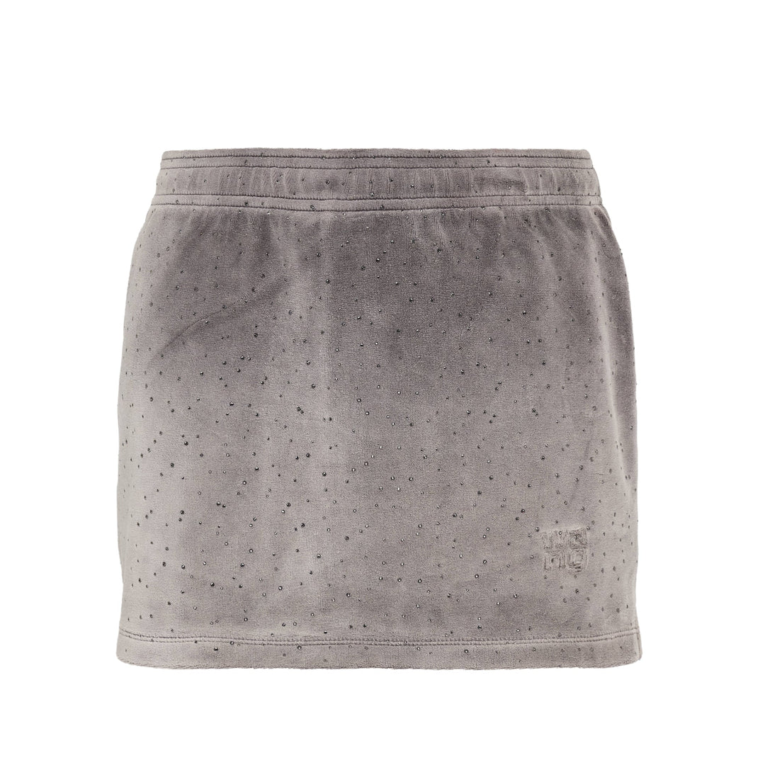 Crushed Velour Mid-Rise Mini Skort