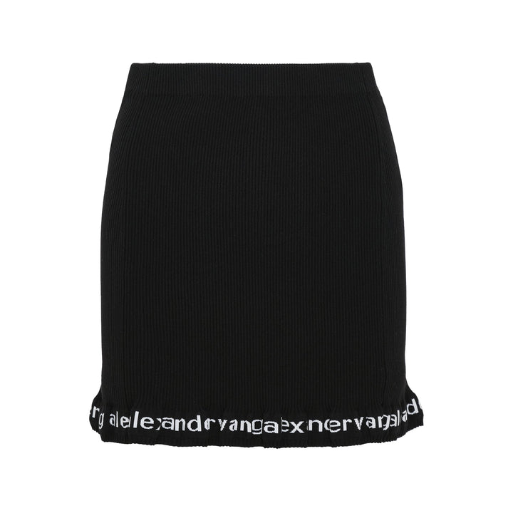 Logo Ribbed Mini Skirt