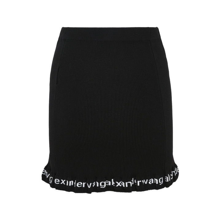 Logo Ribbed Mini Skirt