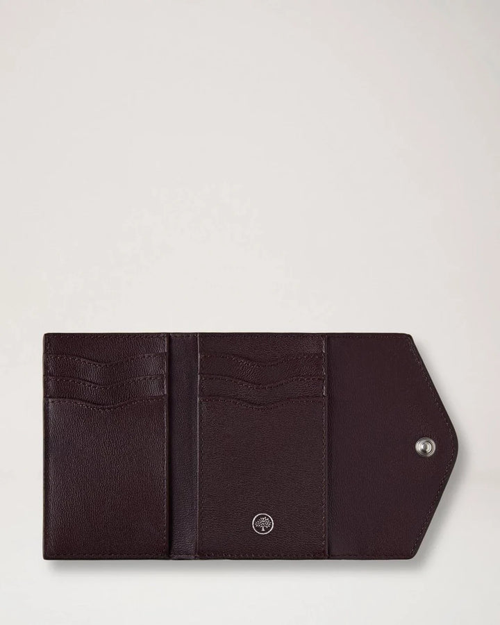 Folded Multi-Card Wallet Black Cherry Small Classic Grain