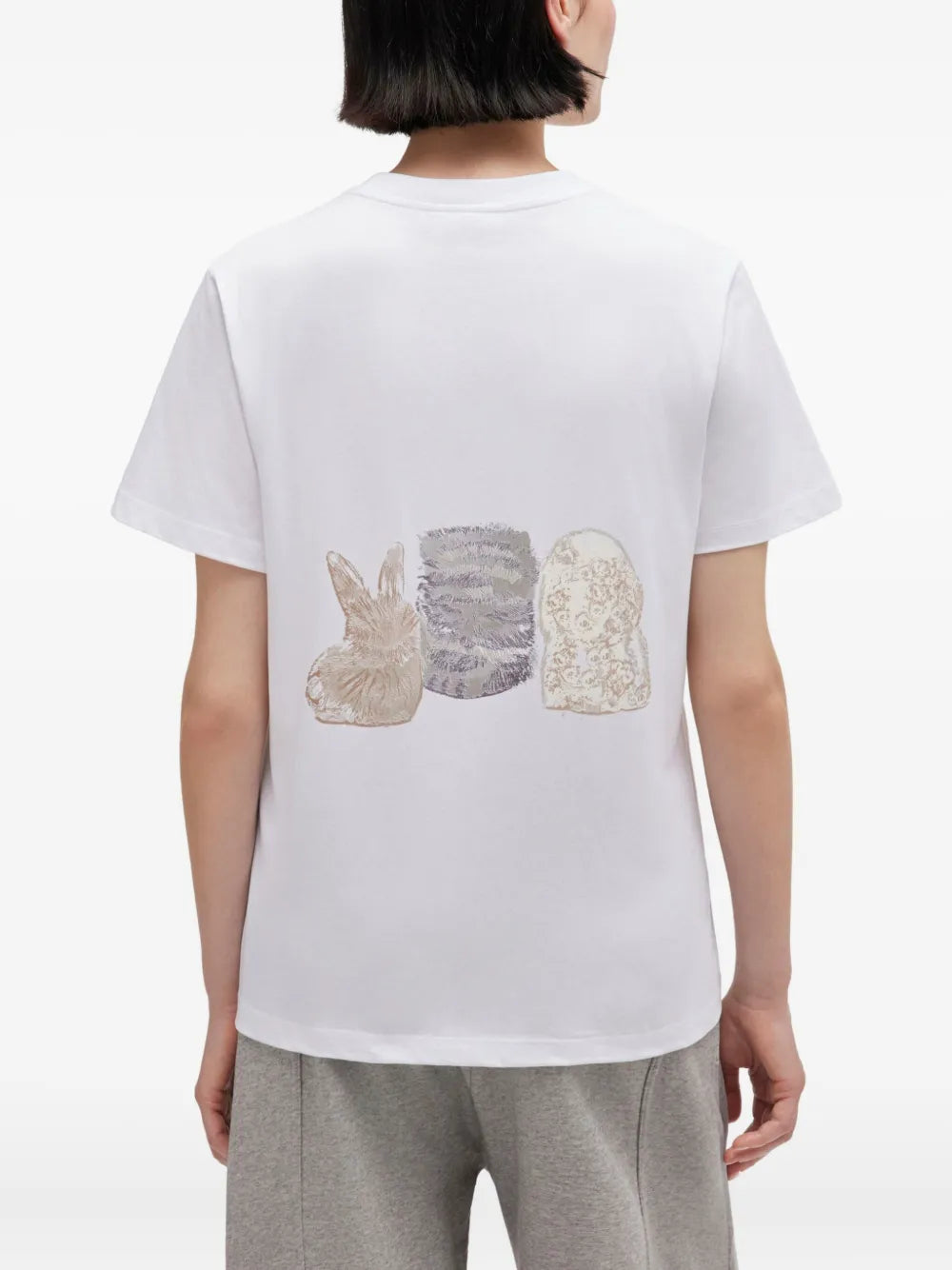 Basic Cotton Jersey Cute Animals T-Shirt