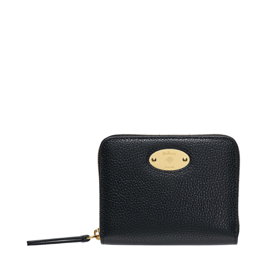 Mulberry Plaque Small Zip Around Purse Small Classic Grain