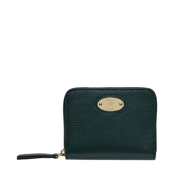 Mulberry Plaque Small Zip Around Purse Small Classic Grain