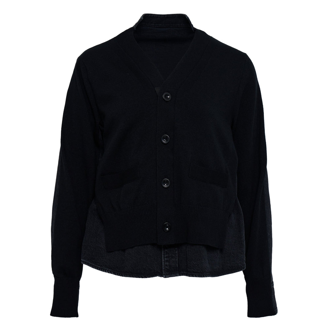 Denim x Knit Cardigan