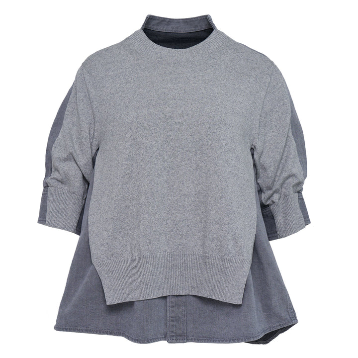 Denim x Knit Pullover