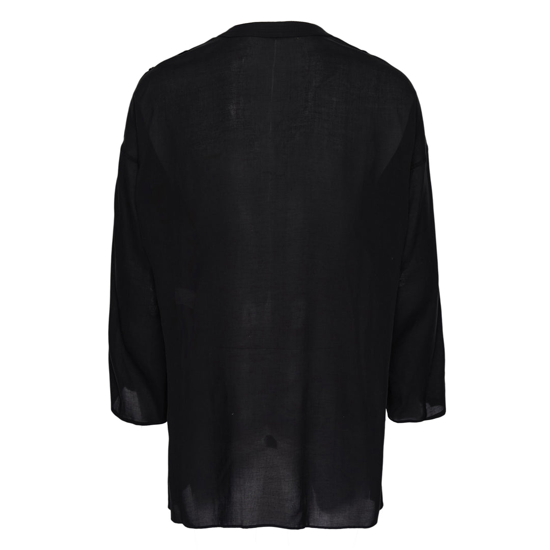 Collarless Button Up Shirt
