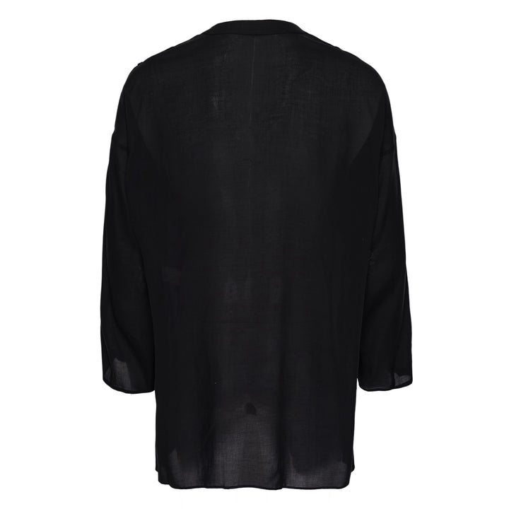 Collarless Button Up Shirt