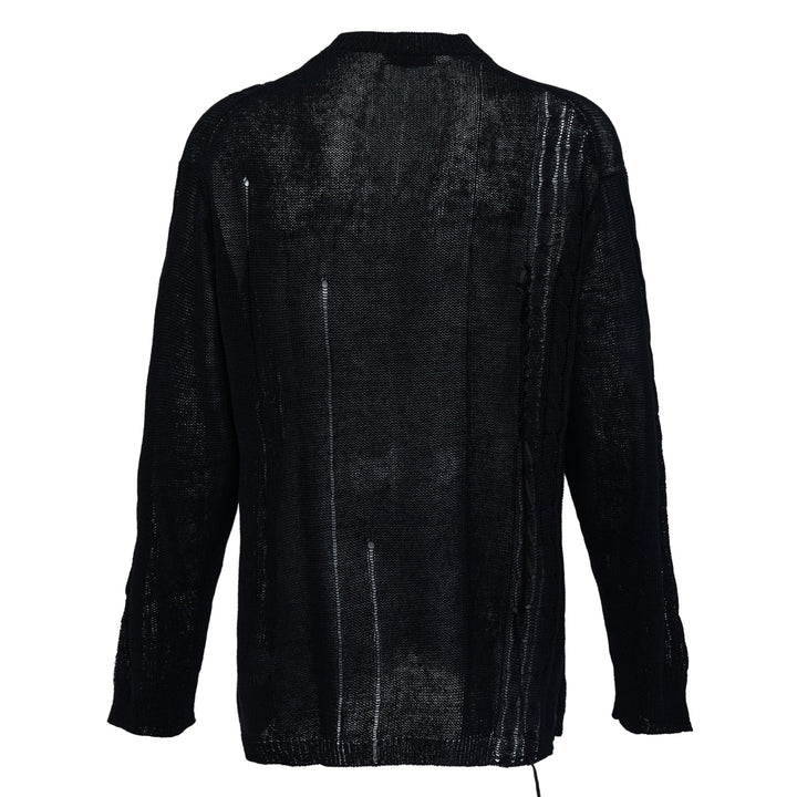 Round Neck Leather Pullover