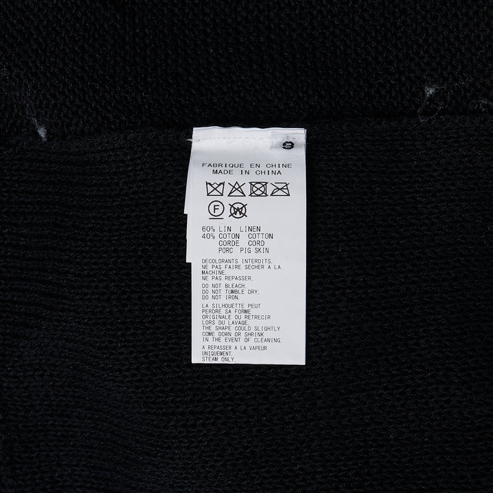 Round Neck Leather Pullover