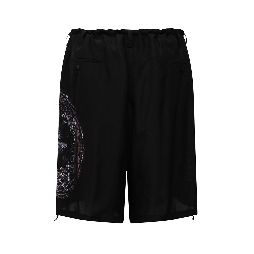 Yohji Yamamoto Asymmetric Printed Shorts – Available at Club 21, Official Retailer in Singapore, Malaysia & Thailand with Global Shipping Online