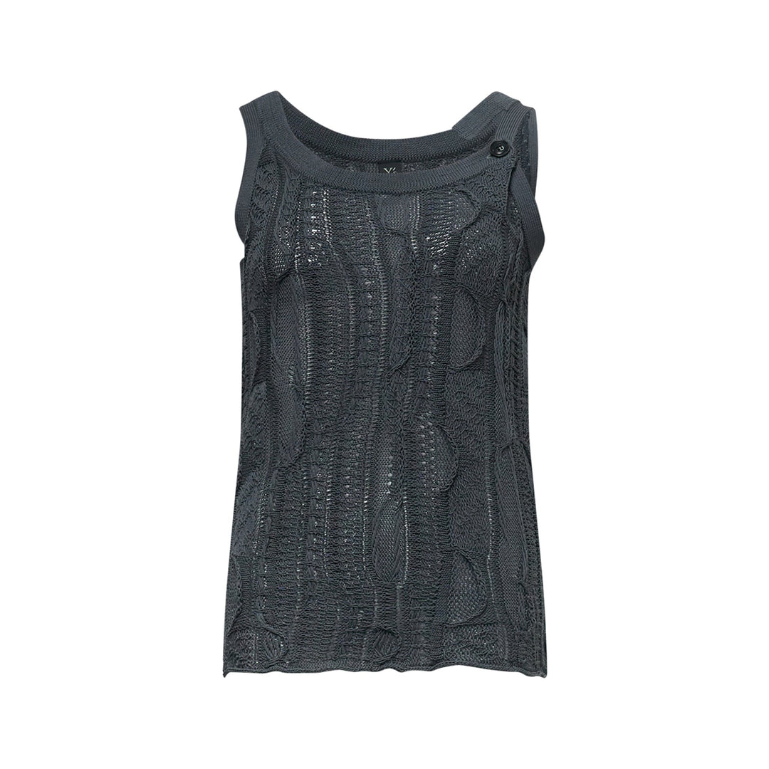 Solid Knit Arranged Strap Tank