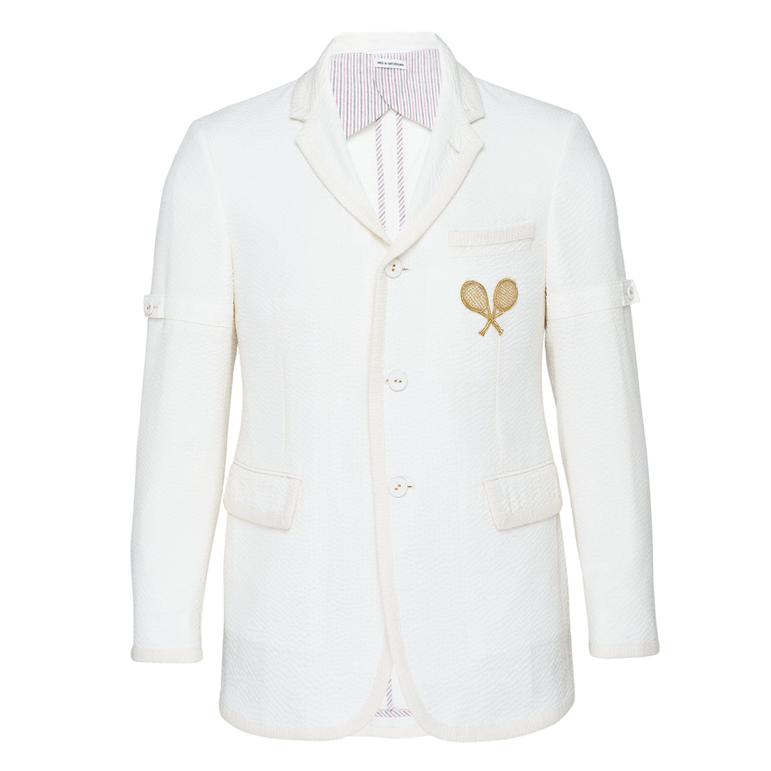 Thom Browne Wide Shoulder Constructed Blazer – Available at Club 21, Official Retailer in Singapore, Malaysia & Thailand with Global Shipping Online