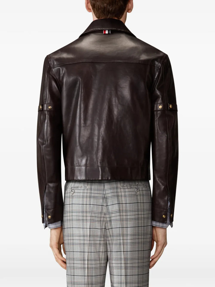 Zip Front Leather Jacket