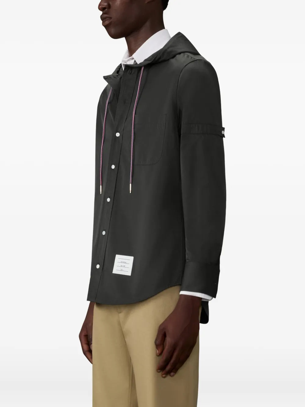 Hooded Straight Fit Long Sleeve Shirt