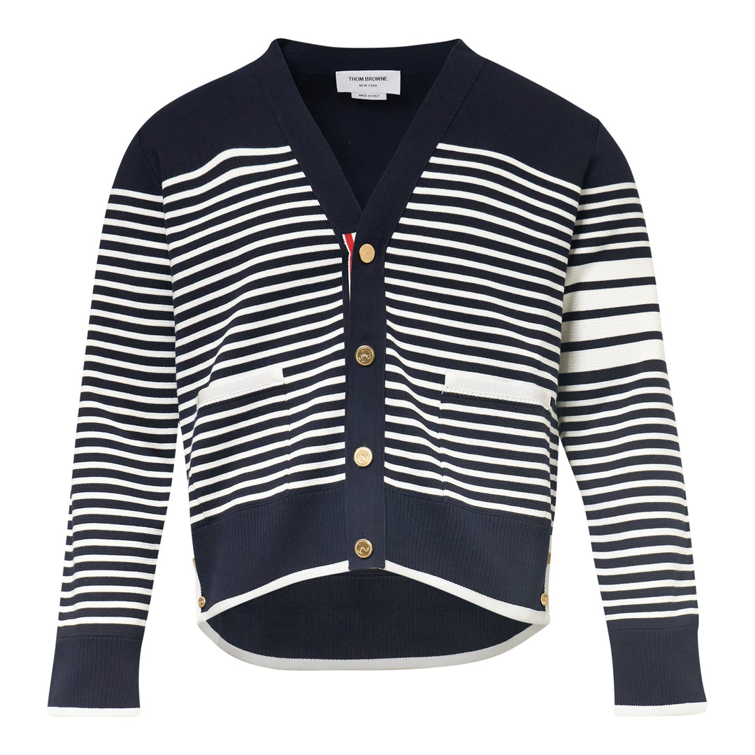 Striped Milano Stitch Boxy Fit Cardigan