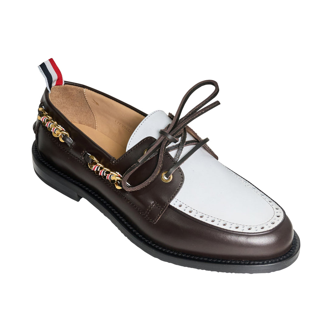 Boat Shoe With Leather Layered