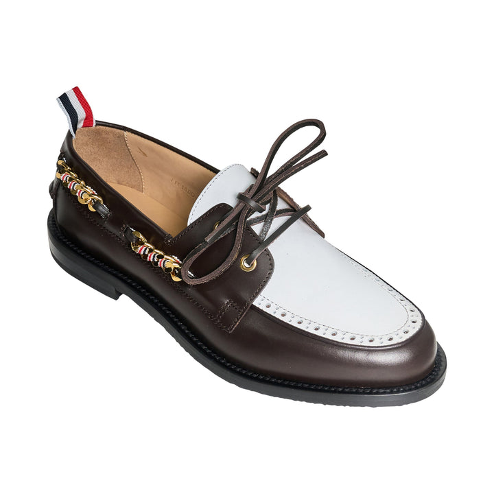 Boat Shoe With Leather Layered