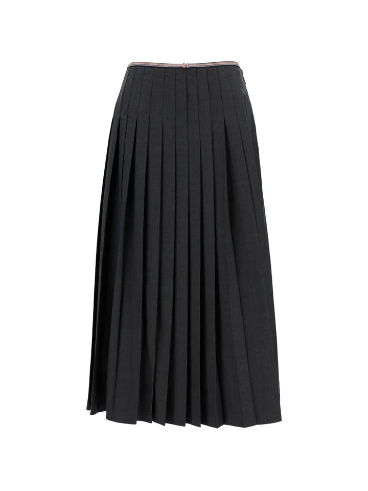 Calf Length Narrow Pleated Skirt