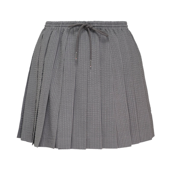 Mini Length Drawstring Pleated Skirt