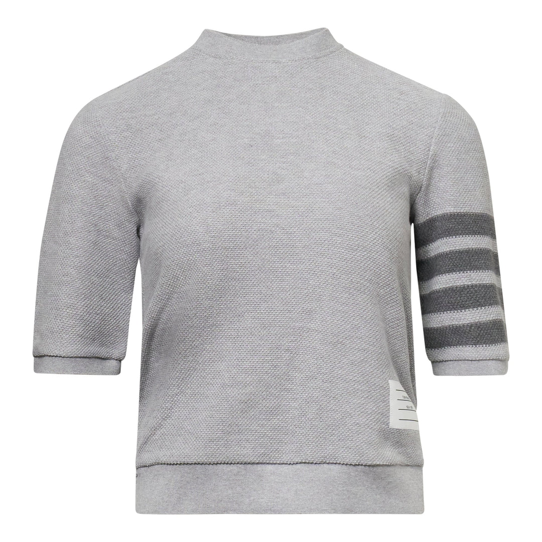 Rib Cuff Tee In Textured Pique