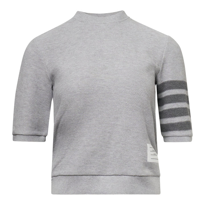 Rib Cuff Tee In Textured Pique