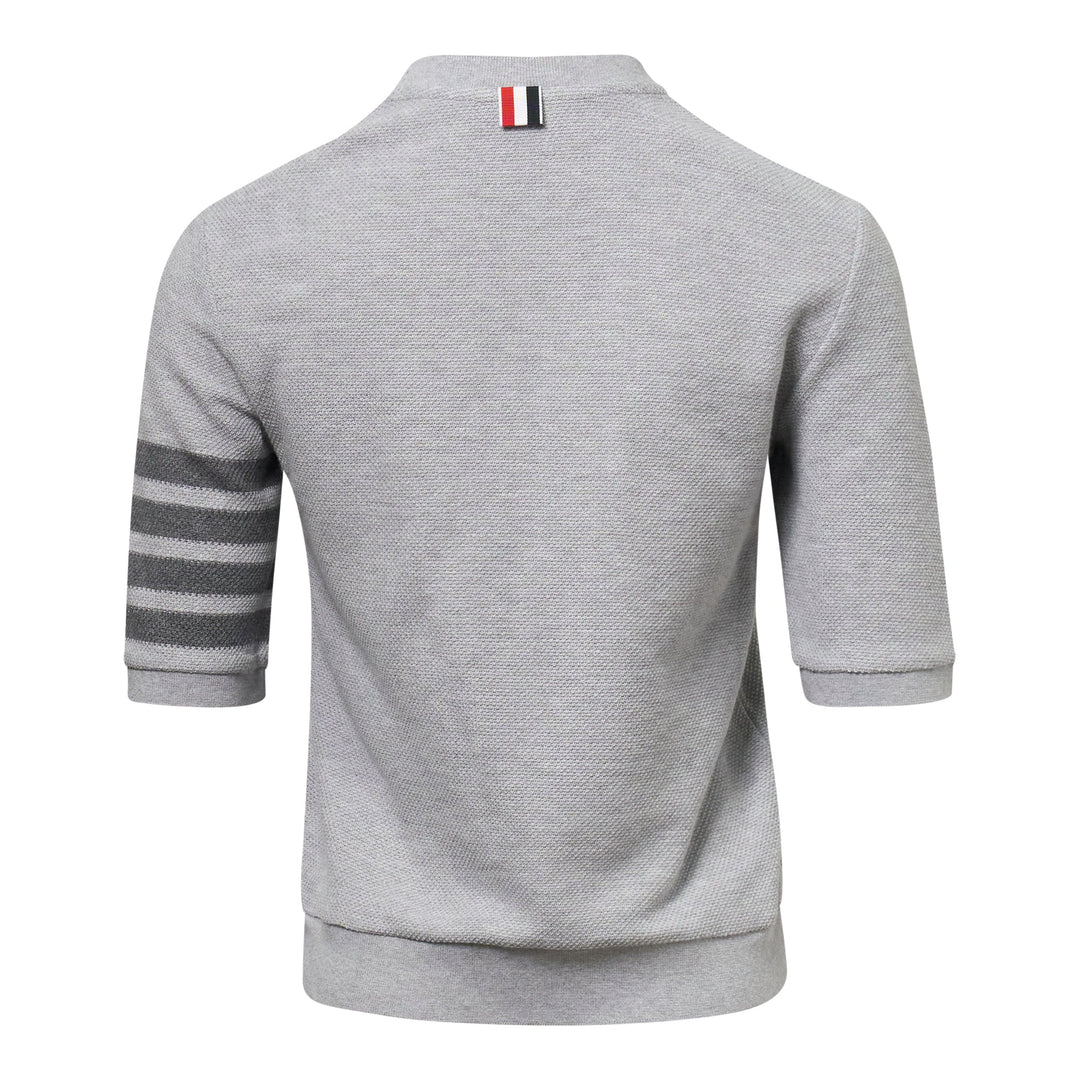 Rib Cuff Tee In Textured Pique