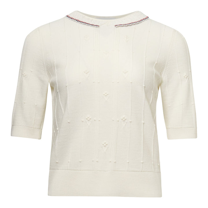 Bobble Stitch Cotton Knit Top