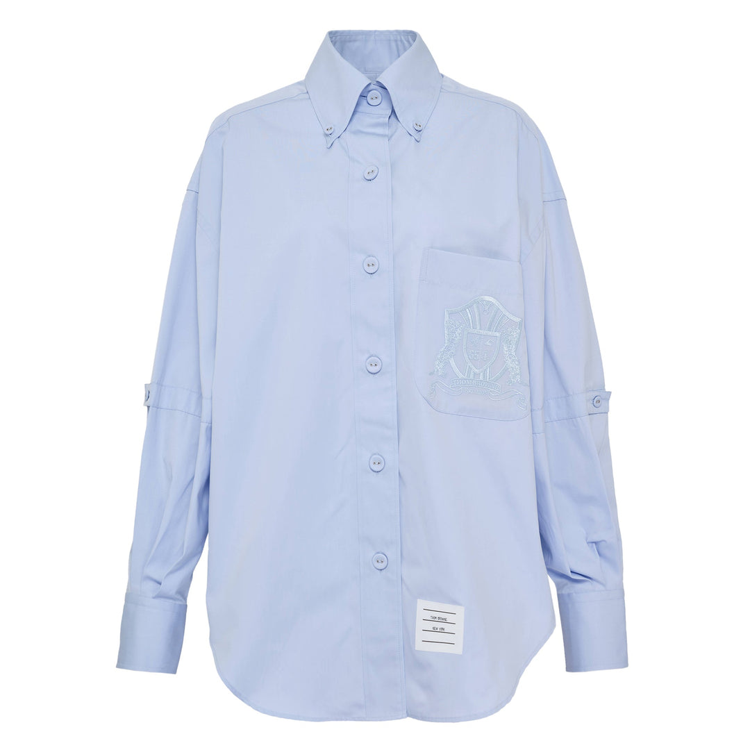 Supersized Long Sleeve Point Collar Shirt
