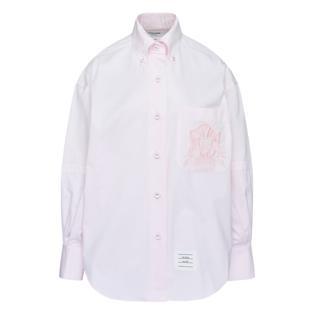 Supersized Long Sleeve Point Collar Shirt