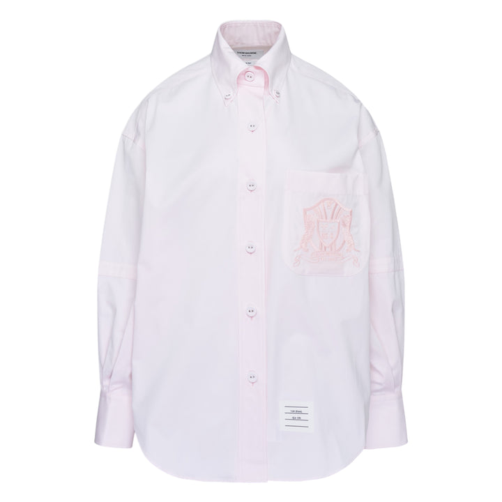 Supersized Long Sleeve Point Collar Shirt