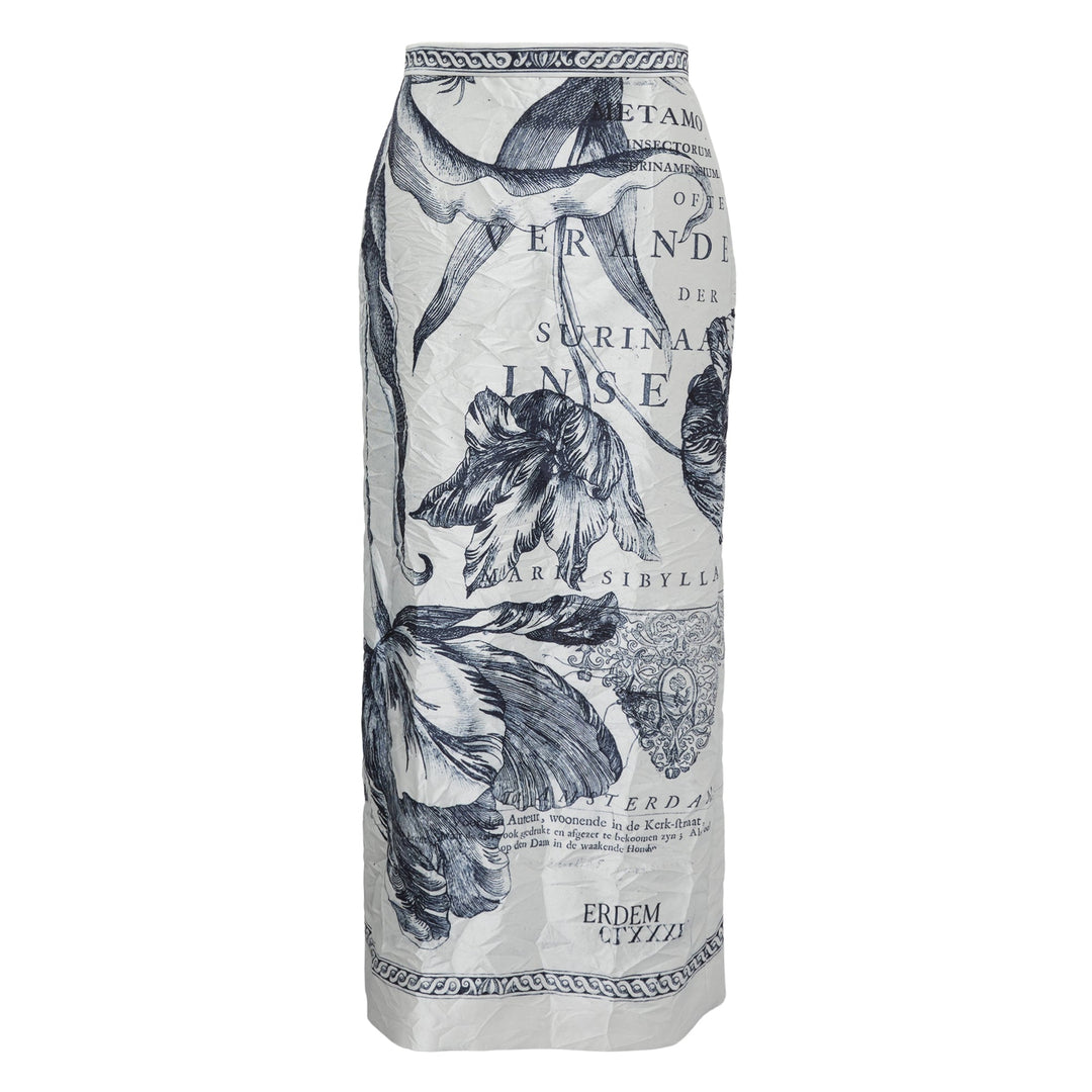 Pencil Midi Skirt Textured Satin