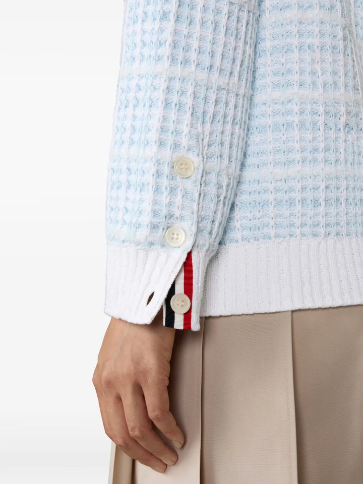 All Over Tuck Stitch Tweed Cardigan